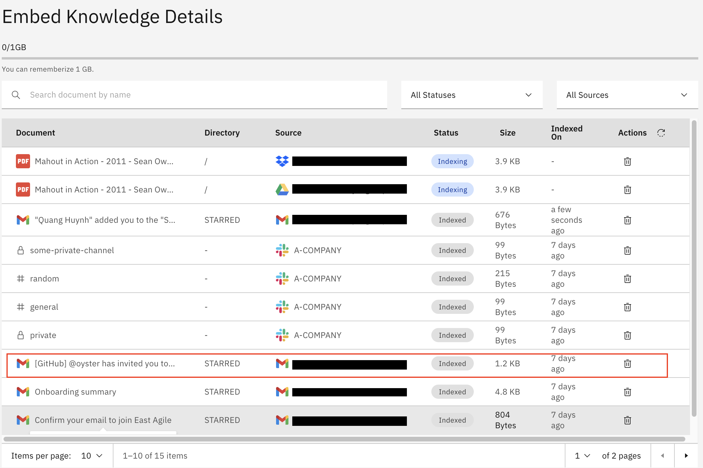 Reintento exitoso de indexación del archivo de error