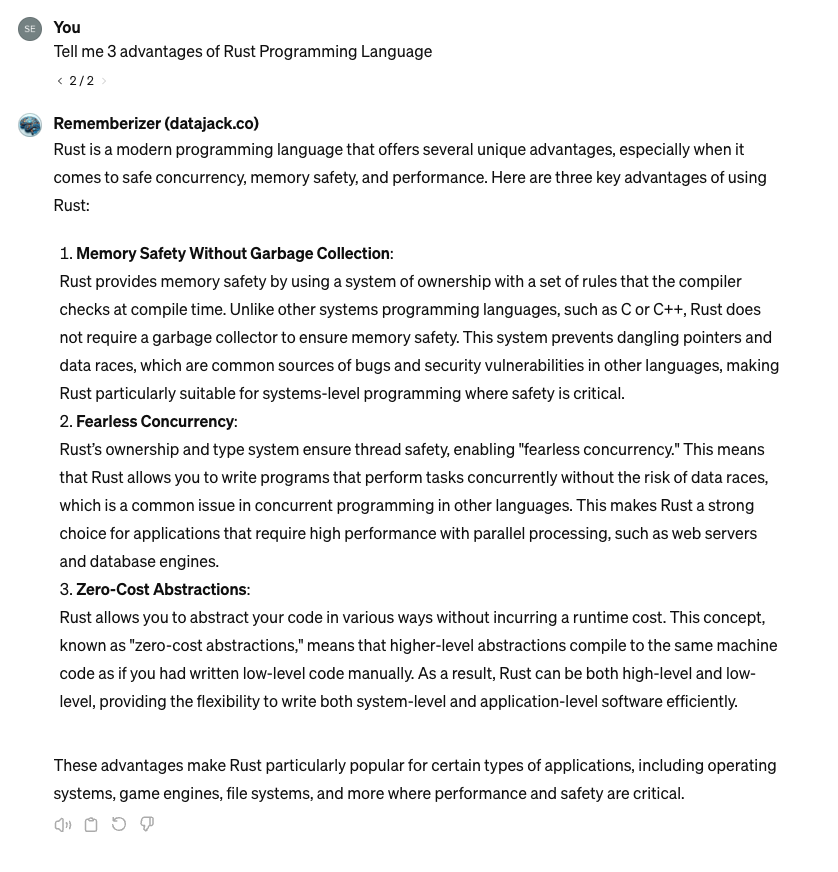 Interacción con las aplicaciones Rememberizer GPT