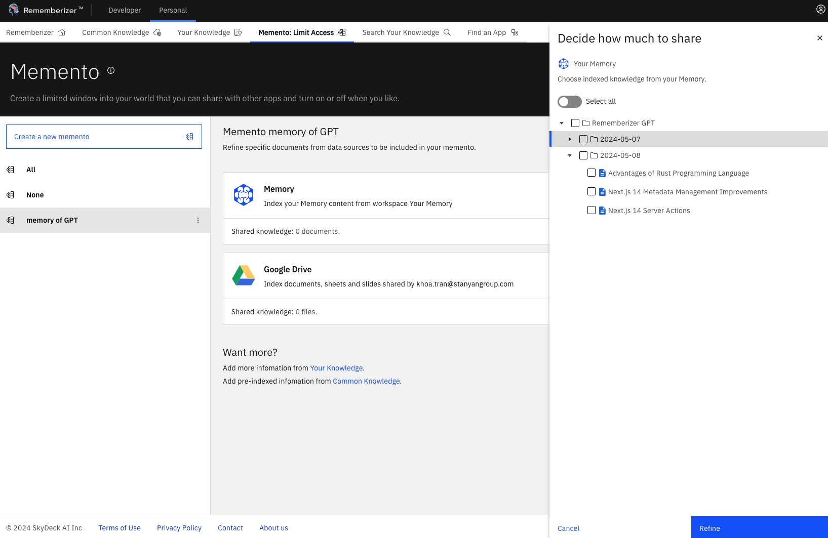 función memento de memoria